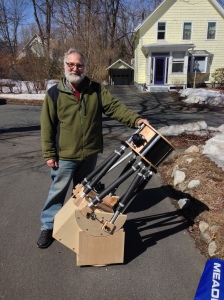 Steve with his new 10 inch truss tube telescope the day we finished it.  Now back to winemaking!